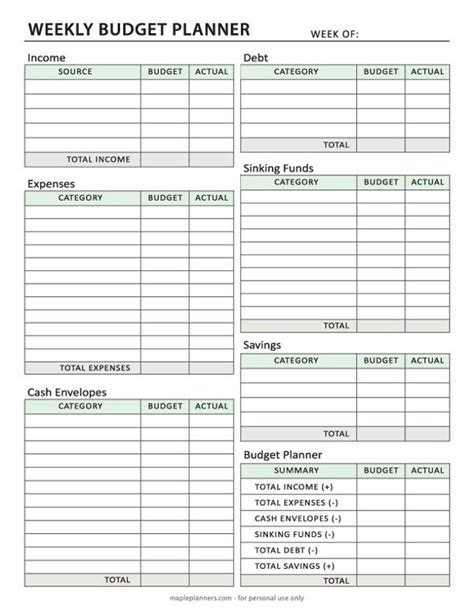 Free Weekly Budget Planner Template in 2023 | Weekly budget planner, Budget planner template ...