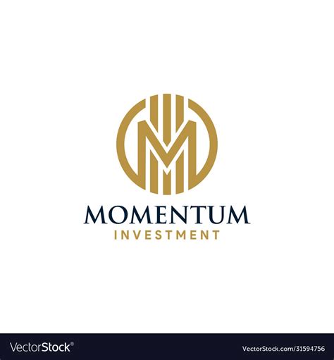 Letter m momentum investment logo Royalty Free Vector Image