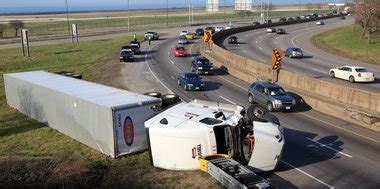 Truck tips over at Dead Man's Curve on I-90 | cleveland.com