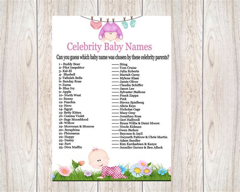 Celebrity Baby Name Guessing GameBaby Shower IdeasInstant