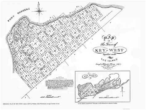 Historic City Maps - KEY WEST FLORIDA (FL) LANDOWNER MAP BY WILLIAM A. WHITEHEAD 1829 - Glossy ...