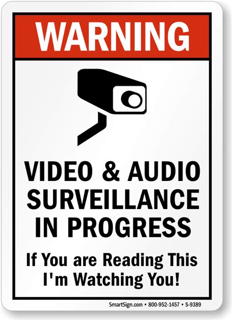 Warning Video & Audio Surveillance in Progress Sign, SKU: S-9389