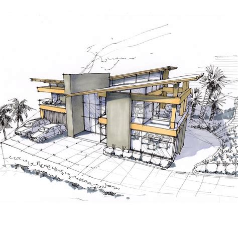 andrey_architectural sketch on Instagram: “Archsketch of the modern home in New Zealand ...