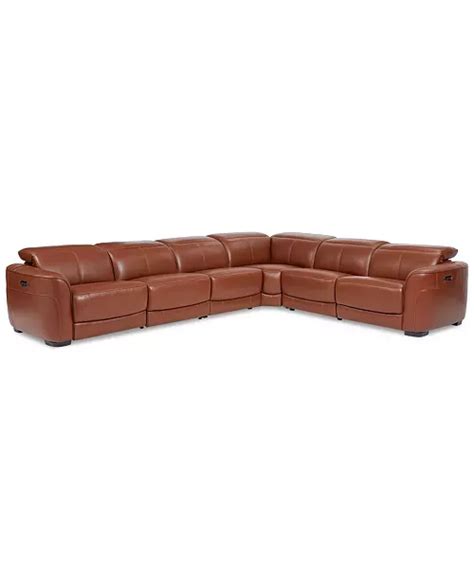 Macy's Lexanna 6-Pc. Leather Sectional with 2 Power Motion Recliners, Created for Macy's - Macy ...