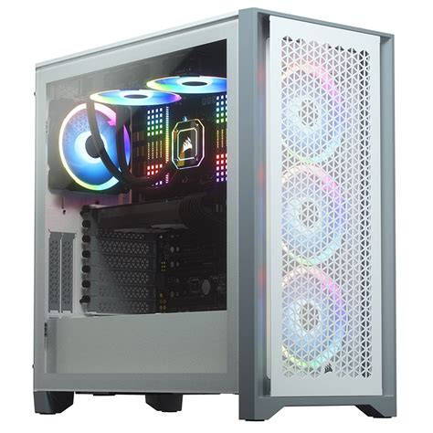 Corsair 4000D Airflow Tempered Glass Mid-Tower ATX Case - White - CC ...