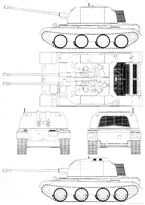 Tank ZSU-57-2 - drawings, dimensions, figures | Download drawings ...