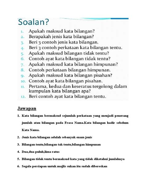 Kata Bilangan | PDF