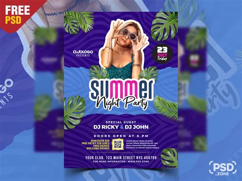 Creative Summer Party Flyer PSD Template - PSD Zone