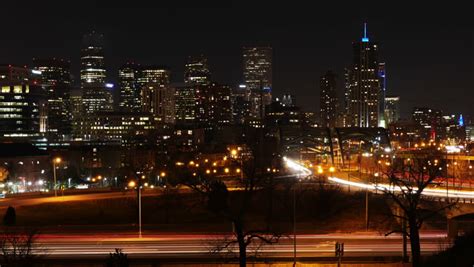 Downtown Denver Skyline at Night, Stock Footage Video (100% Royalty ...