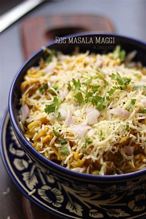 Maggi with egg and cheese | Egg Maggi masala recipe Jinoo's Kitchen