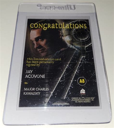 JAY ACOVONE 2000 Autograph A8 CHASE CARD Stargate SG-1 MAJOR CHARLES ...