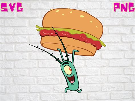 SpongeBob SquarePants Plankton Krabby Patty SVG Digital File | Etsy