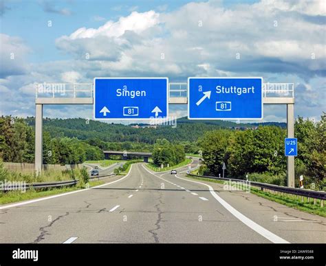 German autobahn direction road signs hi-res stock photography and ...