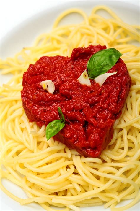 Delicious pasta with sauce in shape heart Valentine day on Behance