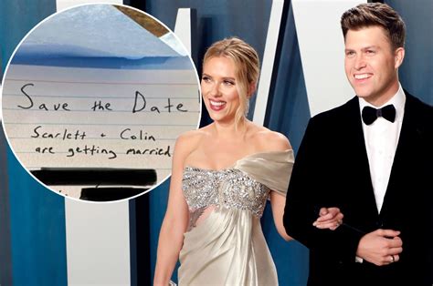 Scarlett Johansson and Colin Jost handmade save the dates for wedding