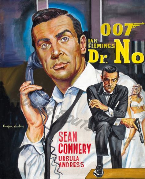 Dr. No 1962 James Bond movie poster painting Sean Connery