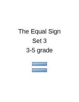 The Equals Sign Set 3 by Peggy Hurd | TPT