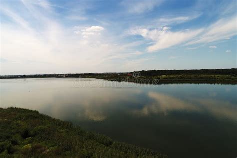 Aerial View of Lake Seen from Drone Stock Image - Image of village, landscape: 147817041