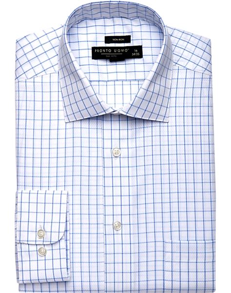 Pronto Uomo Blue Check Dress Shirt - Men's Shirts | Men's Wearhouse