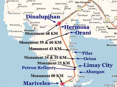 Road Map Of Bataan