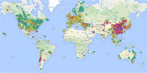 World map of Air Quality Index. Source:... - Maps on the Web