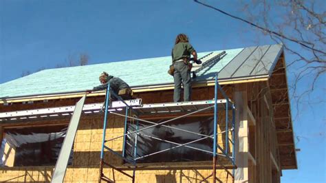 Standing Seam Metal Roof Installation for NewenHouse Kit Home - YouTube