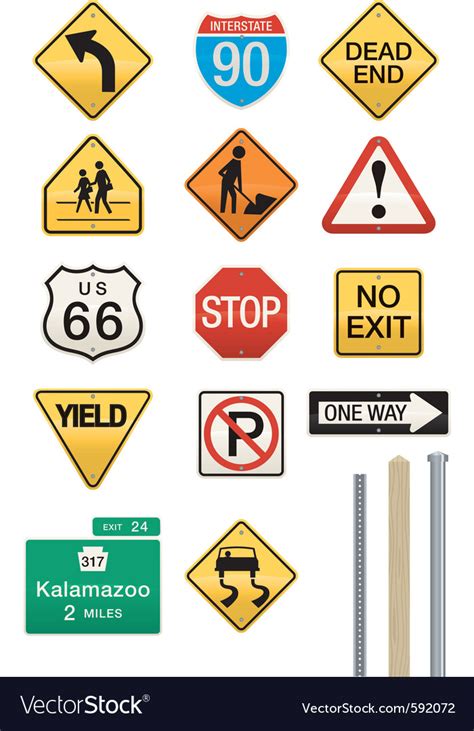 Highway signs Royalty Free Vector Image - VectorStock