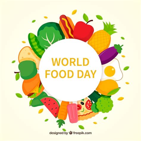 Free Vector | Colorful world food day background