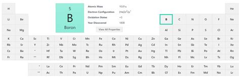 How many valence electrons does Boron (B) have? Boron valence.