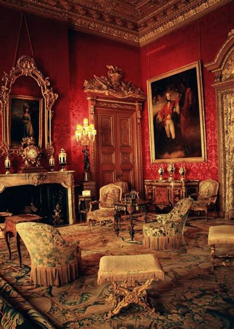 Red Drawing room — в/във Waddesdon Manor NT. | Victorian interiors, Interior, House interior