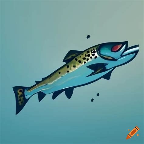 Blue trout logo design on Craiyon