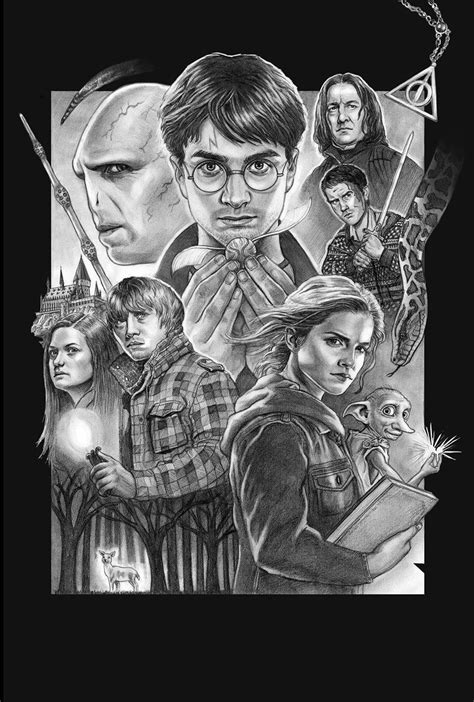 Deathly Hallows Poster BW by CAMartin on deviantART | Harry potter ...