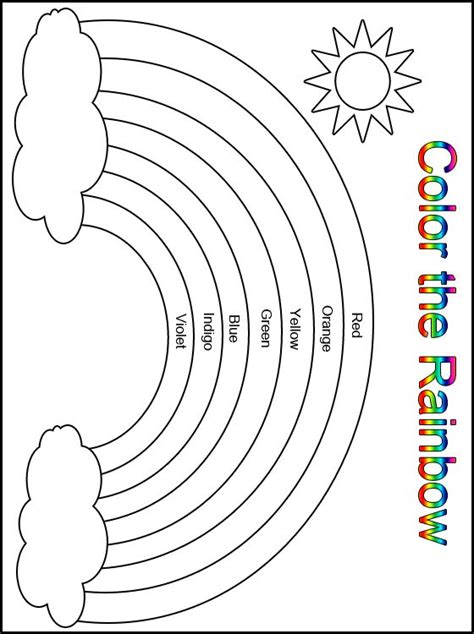 Customize Your Free Printable Color the Rainbow Kindergarten Worksheet | Kindergarten worksheets ...