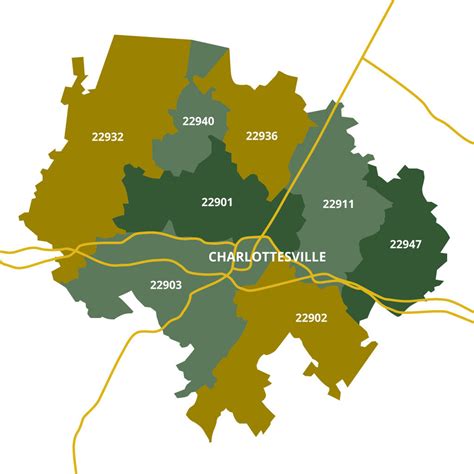 Detailed Charlottesville, VA Zip Code Map of homes for sale available