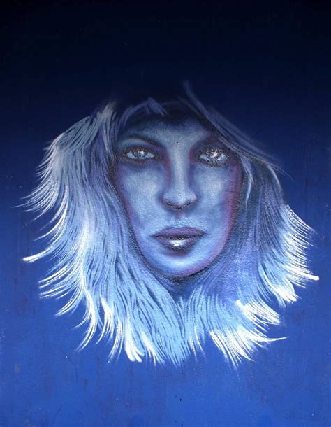 Free Images : woman, wall, female, portrait, artistic, blue, graffiti, painting, face, outside ...