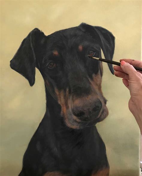 Doberman Portrait in Oils - Artist Lorraine Gray