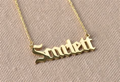 Old English Name Necklace