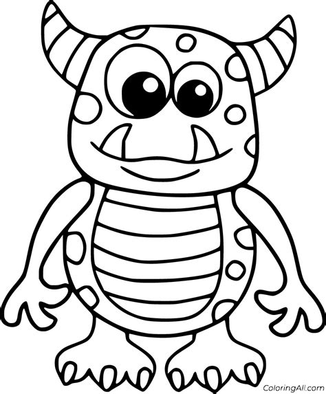 18 free printable Scary Monster coloring pages in vector format, easy to print from any devi ...