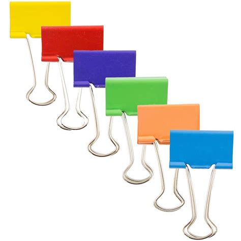 JAM Colorful Binder Clips, Medium, 1 1/4 Inch (32 mm), Assorted Binderclips, 6 Packs of 15 ...