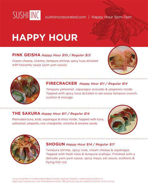 Happy Hour Menu - SUSHI INC