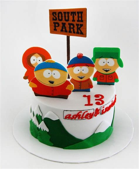 www.sweetz.net.au Fondant south park kids birthday celebration cake | Birthday party at park ...