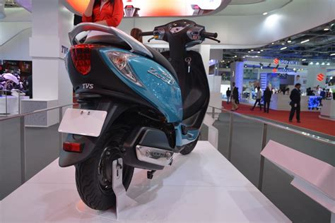 TVS Scooty Zest 110 cc rear three quarters right from 2014 Auto Expo