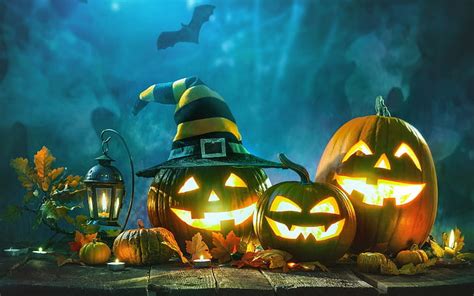 3200x900px | free download | HD wallpaper: Halloween, pumpkin ...