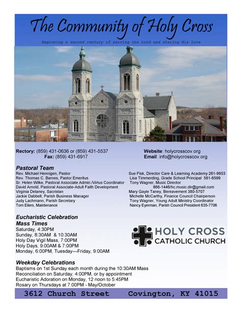 Sunday Bulletins – Covington Holy Cross