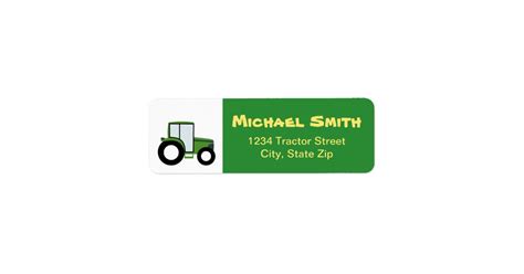 Tractor Return Address Label | Zazzle