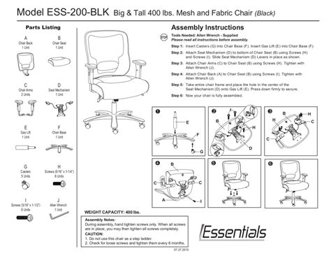 Essentials by OFM ESS-200 Big and Tall Swivel Mesh Office Chair with ...