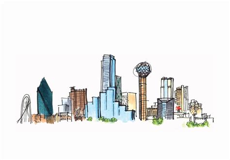 The Best 24 Dallas Skyline Drawing - trendqtax