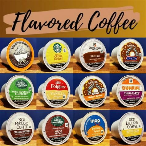 12-Pack Flavored Coffee K-Cups Sample Pack, 12 Different Pods ...