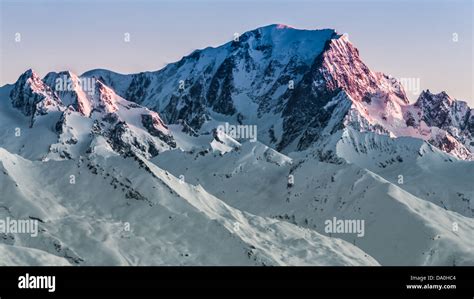 Sunrise over Mont Blanc Stock Photo - Alamy