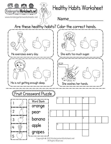 Healthy Habits Worksheet - Free Printable, Digital, & PDF